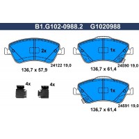 B1.G102-0988.2 GALFER КомплеК т гальмівних колодок, дискове гальмо