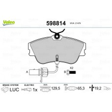 598814 VALEO Комплект гальмівних колодок дисковий гальм