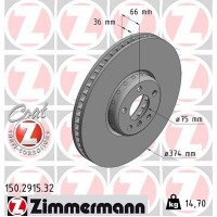 150.2915.32 ZIMMERMANN Гальмівний диск