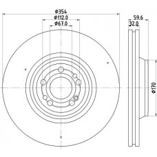 8DD 355 132-221 HELLA PAGID Гальмівний диск