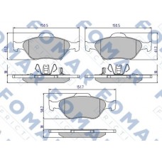 FO 800281 FOMAR Friction Комплект гальмівних колодок дисковий гальм
