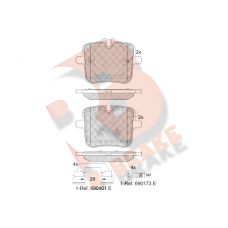 RB2308 R BRAKE Комплект гальмівних колодок дисковий гальм