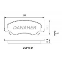 DBP1684 DANAHER Комплект гальмівних колодок дисковий гальм