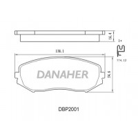 DBP2001 DANAHER Комплект гальмівних колодок дисковий гальм