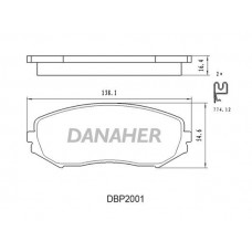 DBP2001 DANAHER Комплект гальмівних колодок дисковий гальм