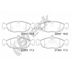 20547 00 702 00 BRECK Комплект гальмівних колодок дисковий гальм