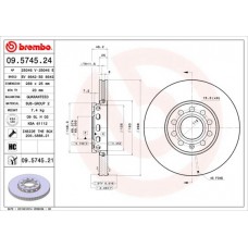 09.5745.24 BREMBO Гальмівний диск