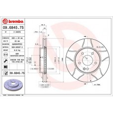 09.6845.75 BREMBO Гальмівний диск