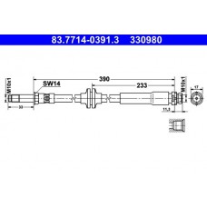 83.7714-0391.3 ATE Гальмівний шланг