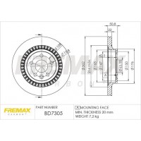 BD-7305 FREMAX Гальмівний диск