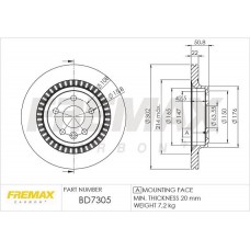 BD-7305 FREMAX Гальмівний диск