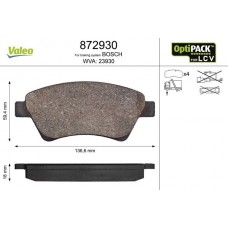 872930 VALEO Комплект гальмівних колодок дисковий гальм