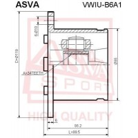 VWIU-B6A1 ASVA Шарнирный комплект, Привідний вал