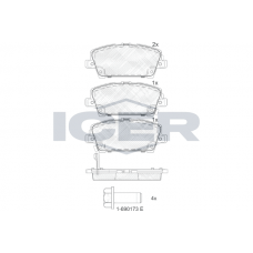 181773 ICER Комплект гальмівних колодок дисковий гальм