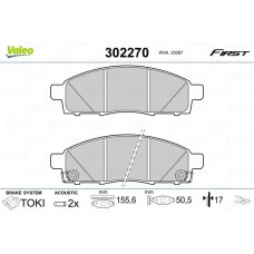 302270 VALEO КомплеК т гальмівних колодок, дискове гальмо