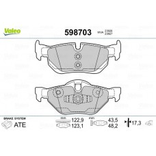 598703 VALEO КомплеК т гальмівних колодок, дискове гальмо