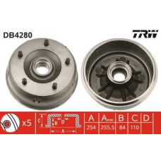 DB4280 TRW Гальмівний барабан