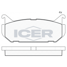 181110 ICER КомплеК т гальмівних колодок, дискове гальмо