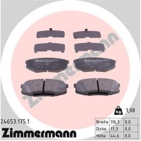 24653.175.1 ZIMMERMANN КомплеК т гальмівних колодок, дискове гальмо