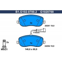 B1.G102-0700.2 GALFER Комплект гальмівних колодок дисковий гальм