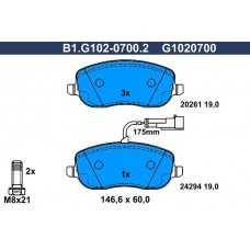 B1.G102-0700.2 GALFER Комплект гальмівних колодок дисковий гальм