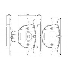 0 986 424 584 BOSCH Комплект гальмівних колодок дисковий гальм