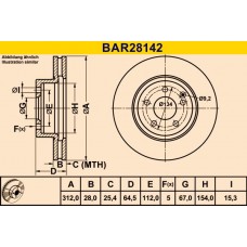 BAR28142 BARUM Гальмівний диск