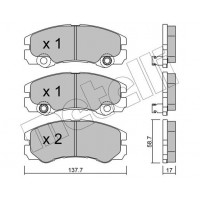 22-0357-1 METELLI Комплект гальмівних колодок дисковий гальм