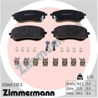 22660.210.2 ZIMMERMANN Комплект гальмівних колодок дисковий гальм