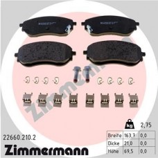 22660.210.2 ZIMMERMANN Комплект гальмівних колодок дисковий гальм