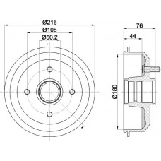 8DT 355 300-161 HELLA PAGID Гальмівний барабан