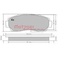 1170482 METZGER Комплект гальмівних колодок дисковий гальм