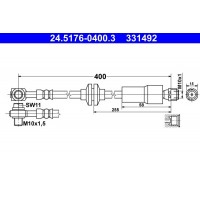 24.5176-0400.3 ATE Гальмівний шланг