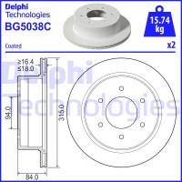BG5038C DELPHI Гальмівний диск