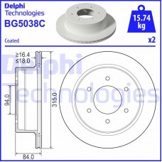 BG5038C DELPHI Гальмівний диск