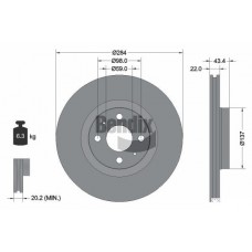 BDS1073 BENDIX Braking Гальмівний диск