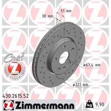 430.2615.52 ZIMMERMANN Гальмівний диск