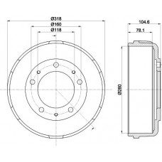 8DT 355 300-451 HELLA PAGID Гальмівний барабан
