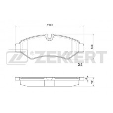 BS-1129 ZEKKERT Комплект гальмівних колодок дисковий гальм