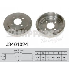 J3401024 NIPPARTS Гальмівний барабан