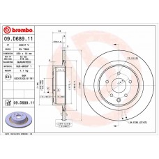09.D689.11 BREMBO Гальмівний диск