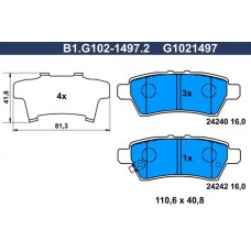 B1.G102-1497.2 GALFER Комплект гальмівних колодок дисковий гальм