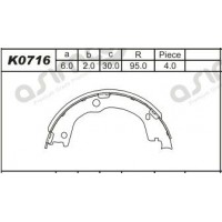 K0716 ASIMCO Комплект гальмівних колодок