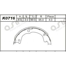 K0716 ASIMCO Комплект гальмівних колодок