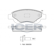 181702-701 ICER Комплект гальмівних колодок дисковий гальм