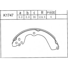 K1747 ASIMCO Комплект гальмівних колодок