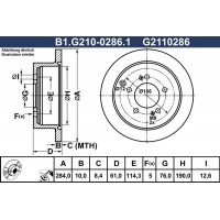 B1.G210-0286.1 GALFER Гальмівний диск