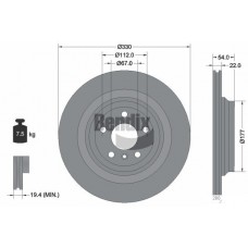 BDS1696HC BENDIX Braking Гальмівний диск