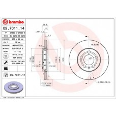 09.7011.11 BREMBO Гальмівний диск