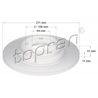 631 171 TOPRAN Гальмівний диск